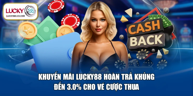 Khuyến mãi LUCKY88 hoàn trả khủng đến 3.0% cho vé cược thua